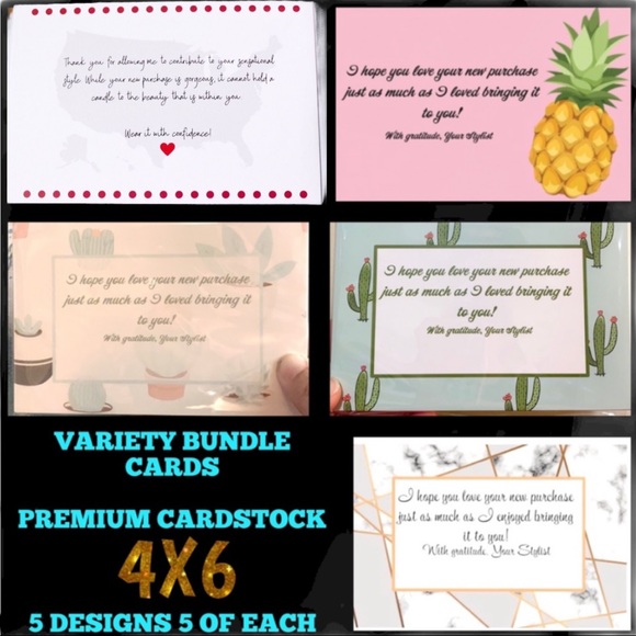 Other - 25 Variety Cards 5 Designs 5 of Each CLEARANCE